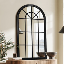 Black Gwen Paulownia Wood Wall Mirror