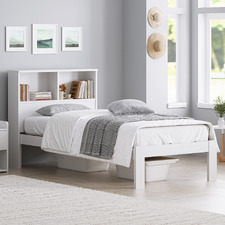 Isabelle Pine Wood Single Bed with Shelves