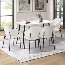 White Esha Dining Table & Chair Set
