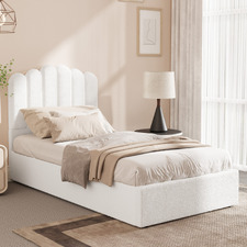 Ellora Boucle Gas Lift Storage Bed Frame