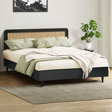 Black Dahlia Rattan Bed Frame