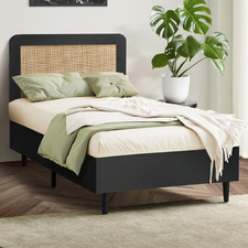 Black Dahlia Rattan Bed Frame