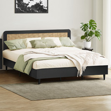 Black Dahlia Rattan Bed Frame