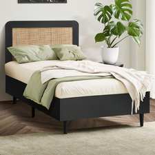 Black Dahlia Rattan Bed Frame
