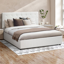 Kenzo Faux Leather Gas Lift Storage Bed Frame