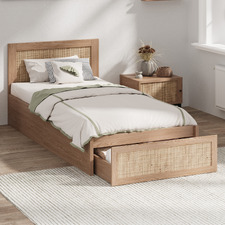 Holly Rattan Platform Bed with Underbed Drawers