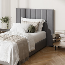 Grey Eloise Oversized Upholstered Bedhead
