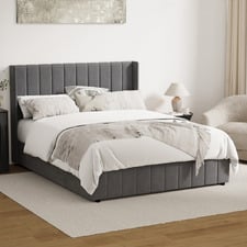 Meier Velvet Gas Lift Storage Bed Frame