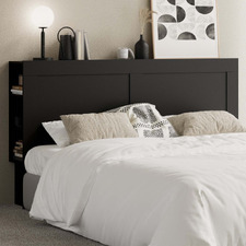 Black Jephson Bedhead with Shelves