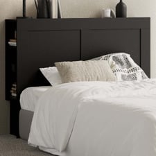 Black Jephson Bedhead with Shelves