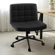 Heidi Faux Leather Armless Office Chair with Wheels