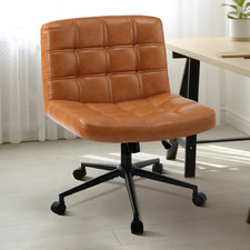 Heidi Faux Leather Armless Office Chair with Wheels