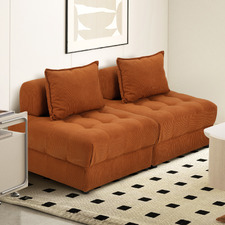 Bettina Corduroy Velvet Armless Lounge Chairs (Set of 2)