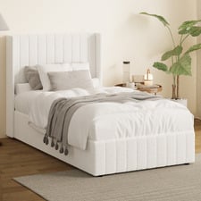 White Gabrielle Sherpa Gas Lift Storage Bed