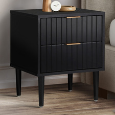 Ylona 2 Drawer Ribbed Bedside Table