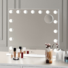 Fava Steel LED Mirror with Bluetooth