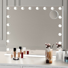Fava Steel LED Mirror with Bluetooth