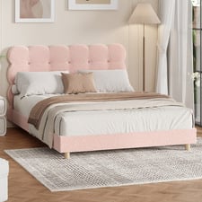 Pink Xandria Boucle Bed
