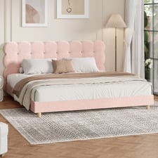 Pink Xandria Boucle Bed