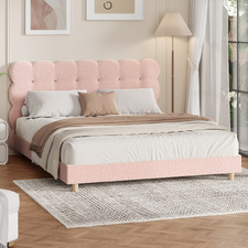 Pink Xandria Boucle Bed