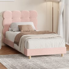 Pink Xandria Boucle Bed