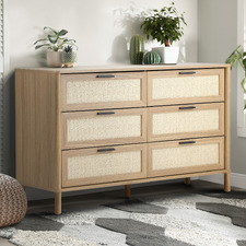 Elida Rattan 6 Drawer Chest