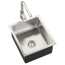Yeva 380mm Single Kitchen Sink & Pull-Out Mixer