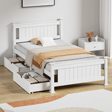 Clara Pine Wood Bed Frame with Storage