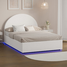 Seraphine Boucle Gas Lift Storage Bed with LED