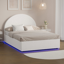 Seraphine Boucle Gas Lift Storage Bed with LED