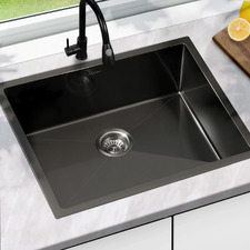 Parker Black Single Stainless Steel Kitchen Sink