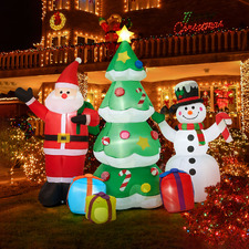 Joe Santa & Snowman LED Inflatable Christmas Decoration