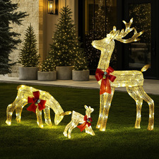 3 Piece Reindeer Family LED Christmas Decoration Set