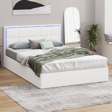 Ceri Boucle Gas Lift Storage Bed with LED