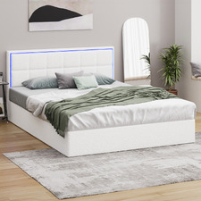 Ceri Boucle Gas Lift Storage Bed with LED