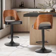 (Set of 2) Darby Faux Leather Adjustable Bar Stools