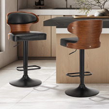 Braylon Faux Leather Adjustable Bar Stools (Set of 2)