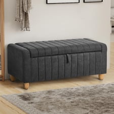 Corwin Linen-Look Storage Ottoman Bench