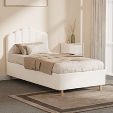 White Ellora Boucle Kid's Bed Frame