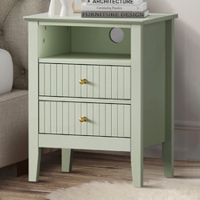 Andes 2 Drawer & Shelf Bedside Table