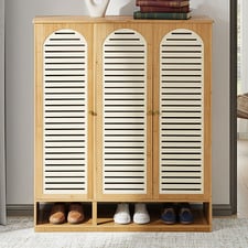 Vanya 3 Door Bamboo Shoe Cabinet