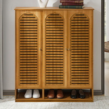 Vanya 3 Door Bamboo Shoe Cabinet