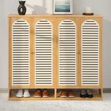Vanya 4 Door Bamboo Shoe Cabinet