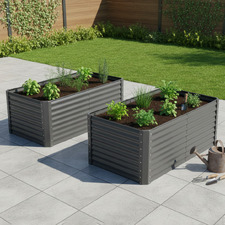 Pierre Galvanised Steel Garden Beds (Set of 2)
