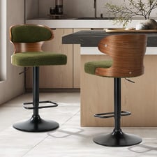 Abrie Boucle Adjustable Bar Stools (Set of 2)