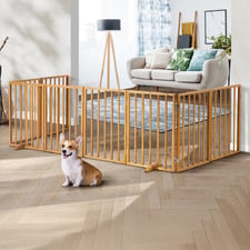 Yuki 8 Panel Fir Wood Pet Gate