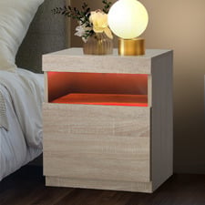 Natural Oswin LED Bedside Table