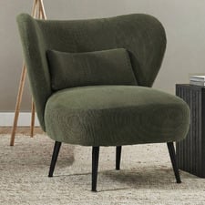 Aleyn Corduroy Velvet Wing Back Chair