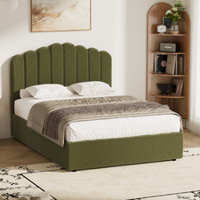 Ellora Boucle Gas Lift Storage Bed Frame