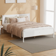 Maiah Scalloped Pine Wood Bed